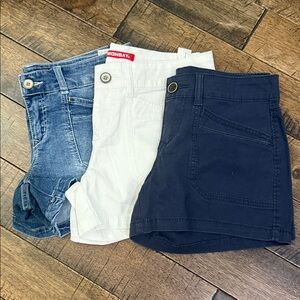 UNIONBAY Women's Cargo Shorts - White, Blue, and Navy